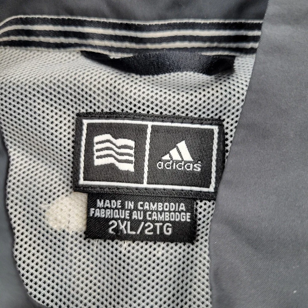 Adidas Jacket Mens 2XL Gray 1/2 Zip‎ Pullover Windbreaker Climaproof Wind
